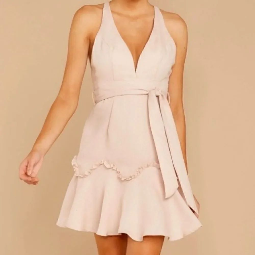 NEW Selfie Leslie Tan Ruffle Dress